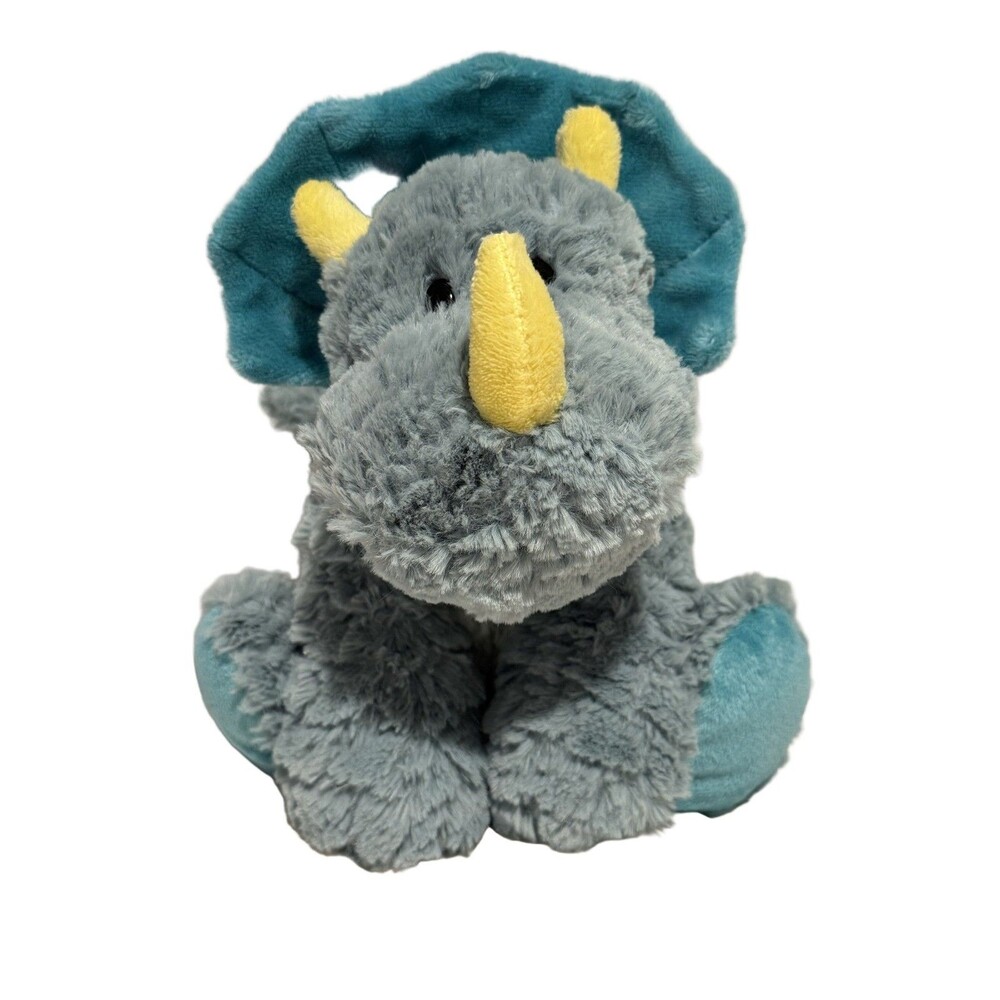 Demdaco Mellow Fellows Drake Dinosaur Plush Toy 14" Grey Teal 2016